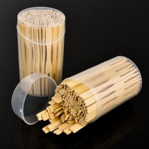 Total Bamboo Forks 3.5 Inches Appetizer Forks Double Prong Appetizer Cocktail Forks Mini Food Blunt End Forks for Banquet Catering Party 4 Packs 440 Pieces