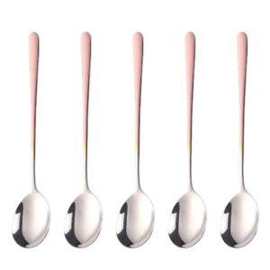 5-pieces soup dinner spoon 8-inch rose gold metal korean spoon stainless steel table spoons by buyer star