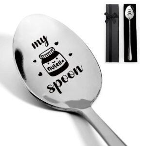 xikainuo my nutella spoon stainless steel dessert spoon for nutella lovers, gift for any nutella fan or a perfect addition to your own collection of spoons