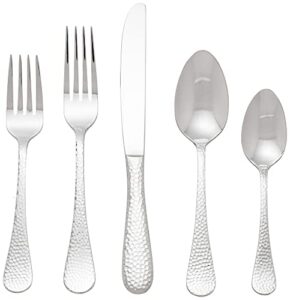wallace continental hammered 78-piece 18/0 stainless steel flatware set, service for 12