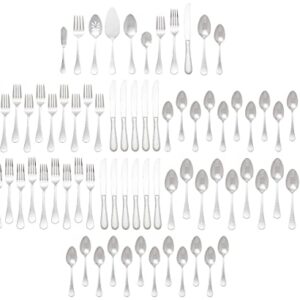 Wallace Continental Hammered 78-Piece 18/0 Stainless Steel Flatware Set, Service for 12