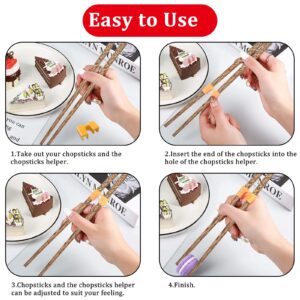 10 Pairs Reusable Chopstick Helpers Chopsticks Hinges Connector Practice Chinese Chop Stick Training Chopsticks for Adults, Beginner, Trainers or Learner (Chopsticks Included)