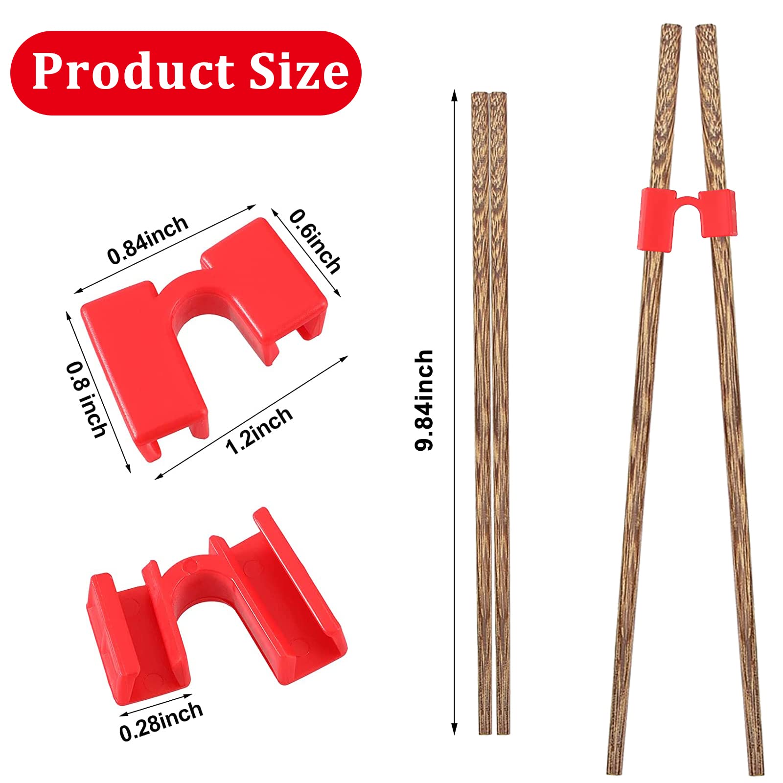 10 Pairs Reusable Chopstick Helpers Chopsticks Hinges Connector Practice Chinese Chop Stick Training Chopsticks for Adults, Beginner, Trainers or Learner (Chopsticks Included)