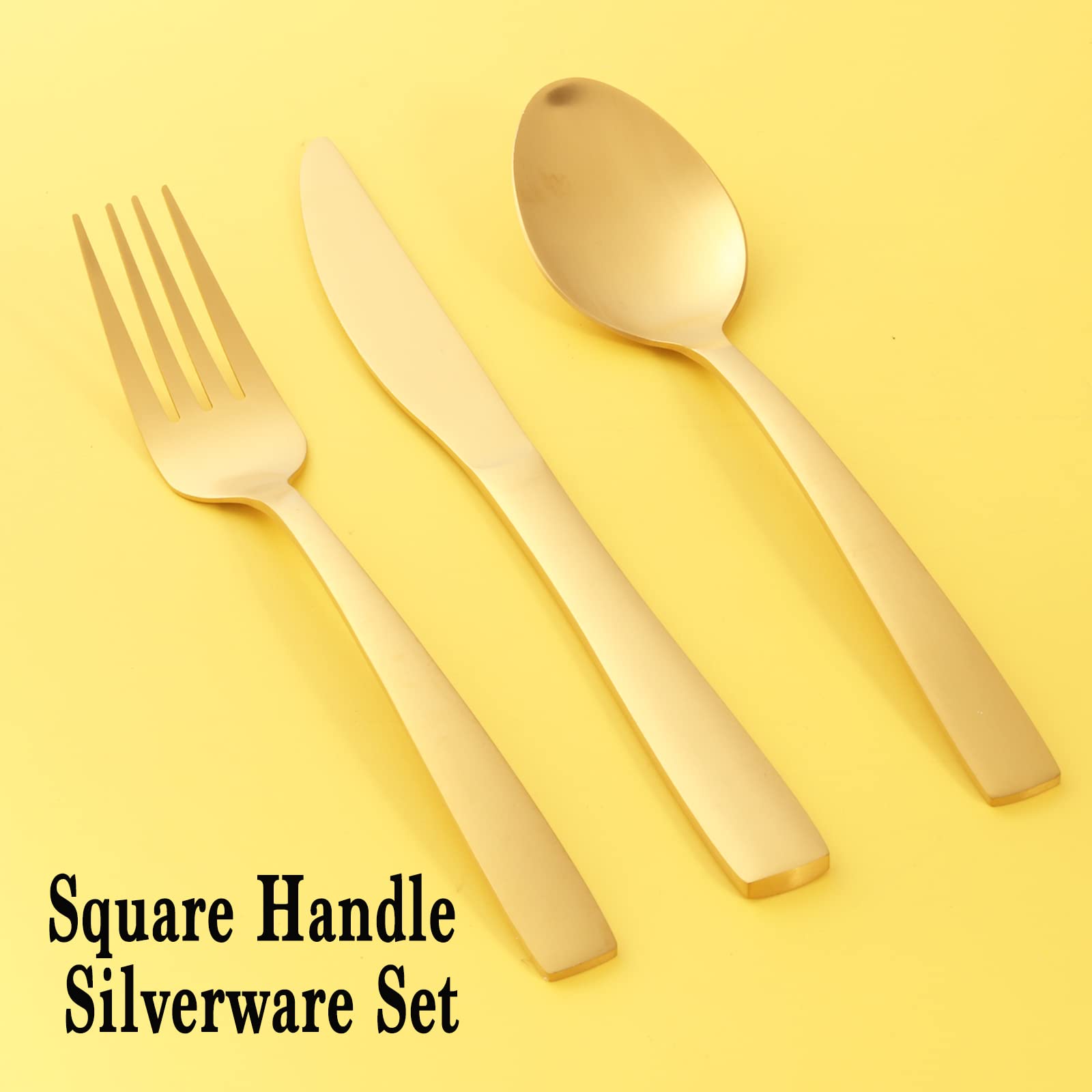 Matte Gold Silverware Set for 6 Thickened Food-grade 30-Piece Flatware Set Stainless Steel Modern Design Cutlery Set for Home Restaurant Party, Dishwasher Safe