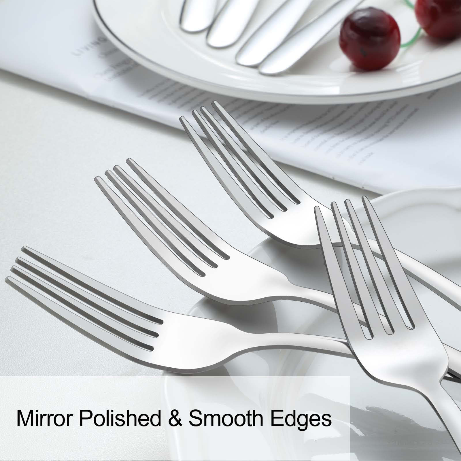 72 Pieces Dinner Forks (8 inches) and Dinner Spoons (7.4 inches), Pleafind Forks Silverware and Spoons Silverware, Contains 36 Pieces Forks and 36 Pieces Spoons, Use for Home, Kitchen, Restaurant