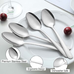 72 Pieces Dinner Forks (8 inches) and Dinner Spoons (7.4 inches), Pleafind Forks Silverware and Spoons Silverware, Contains 36 Pieces Forks and 36 Pieces Spoons, Use for Home, Kitchen, Restaurant