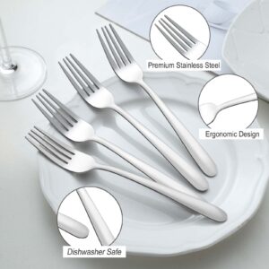 72 Pieces Dinner Forks (8 inches) and Dinner Spoons (7.4 inches), Pleafind Forks Silverware and Spoons Silverware, Contains 36 Pieces Forks and 36 Pieces Spoons, Use for Home, Kitchen, Restaurant