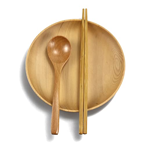 Miraclekoo Wood Spoons for Eating and Soup Wooden Soup Spoons,7 Inch,5 Pcs