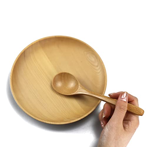 Miraclekoo Wood Spoons for Eating and Soup Wooden Soup Spoons,7 Inch,5 Pcs