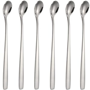 stainless steel iced tea spoons set of 6 cocktail stir sticks spoons bar spoon for cold drinks