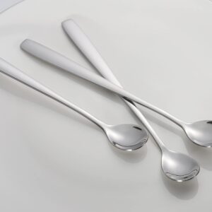 Stainless Steel Iced Tea Spoons Set of 6 Cocktail stir sticks Spoons Bar Spoon for Cold Drinks