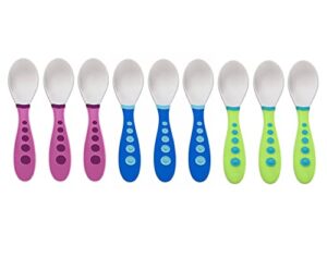 nuk first essentials kiddy cutlery spoons (purple, green & blue)