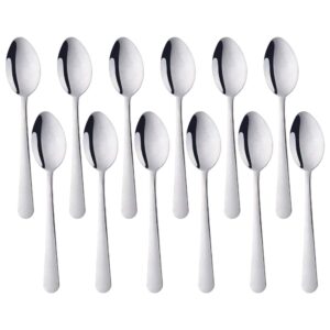 tea spoons 12-piece stainless steel set use for home, kitchen, restaurant- 5.86 inches, silver