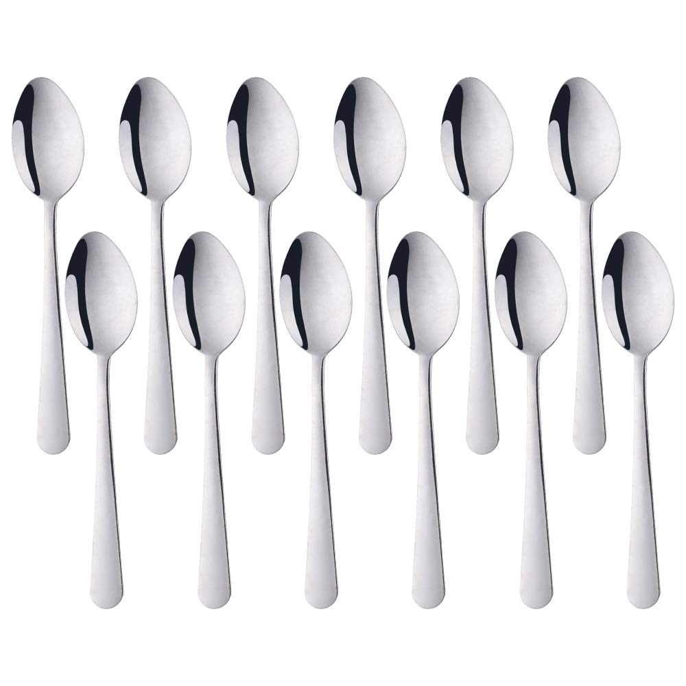 Tea Spoons 12-Piece Stainless Steel Set Use for Home, Kitchen, Restaurant- 5.86 Inches, Silver