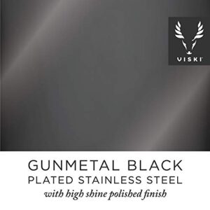 Viski Gunmetal Weighted Stainless Steel Barspoon, Japanese Twisted Stem Handle, Teardrop Weight
