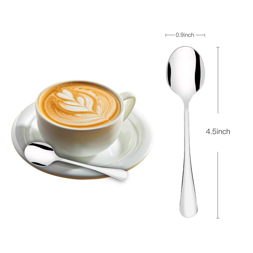 YOLIFE Demitasse Espresso Spoons, Mini Coffee Spoons 4.5 Inch Stainless Steel Small Spoons for Dessert, Set of 6