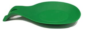 improved flexible silicone spoon rest | spoon rests for kitchen | spoon holder | silicone utensils | ladle holder | spoon holder for kitchen | utensil rest | kitchen spoon rest - (green, 1)