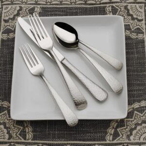 Mikasa Hammered Opulent Flatware, 75 Piece Set, Silver