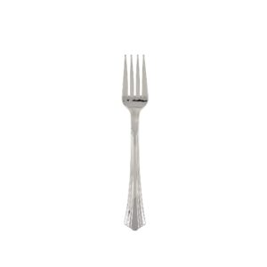 wna reflections heavyweight plastic utensils, fork, silver, 80/box