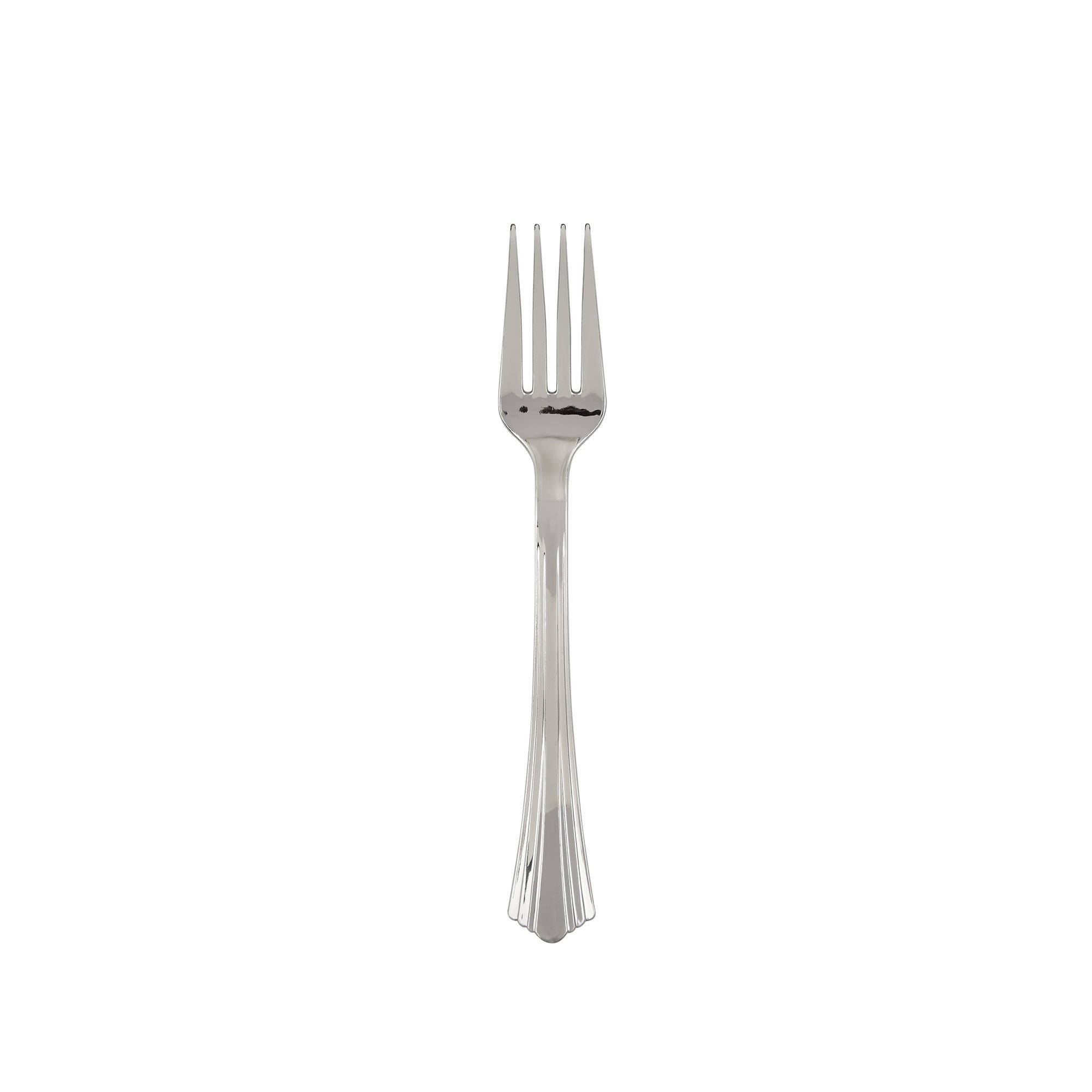 WNA Reflections Heavyweight Plastic Utensils, Fork, Silver, 80/box