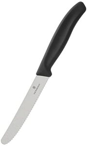 victorinox swiss army cutlery swiss classic serrated steak knife set, round-tip, 4.5-inch, 4-piece