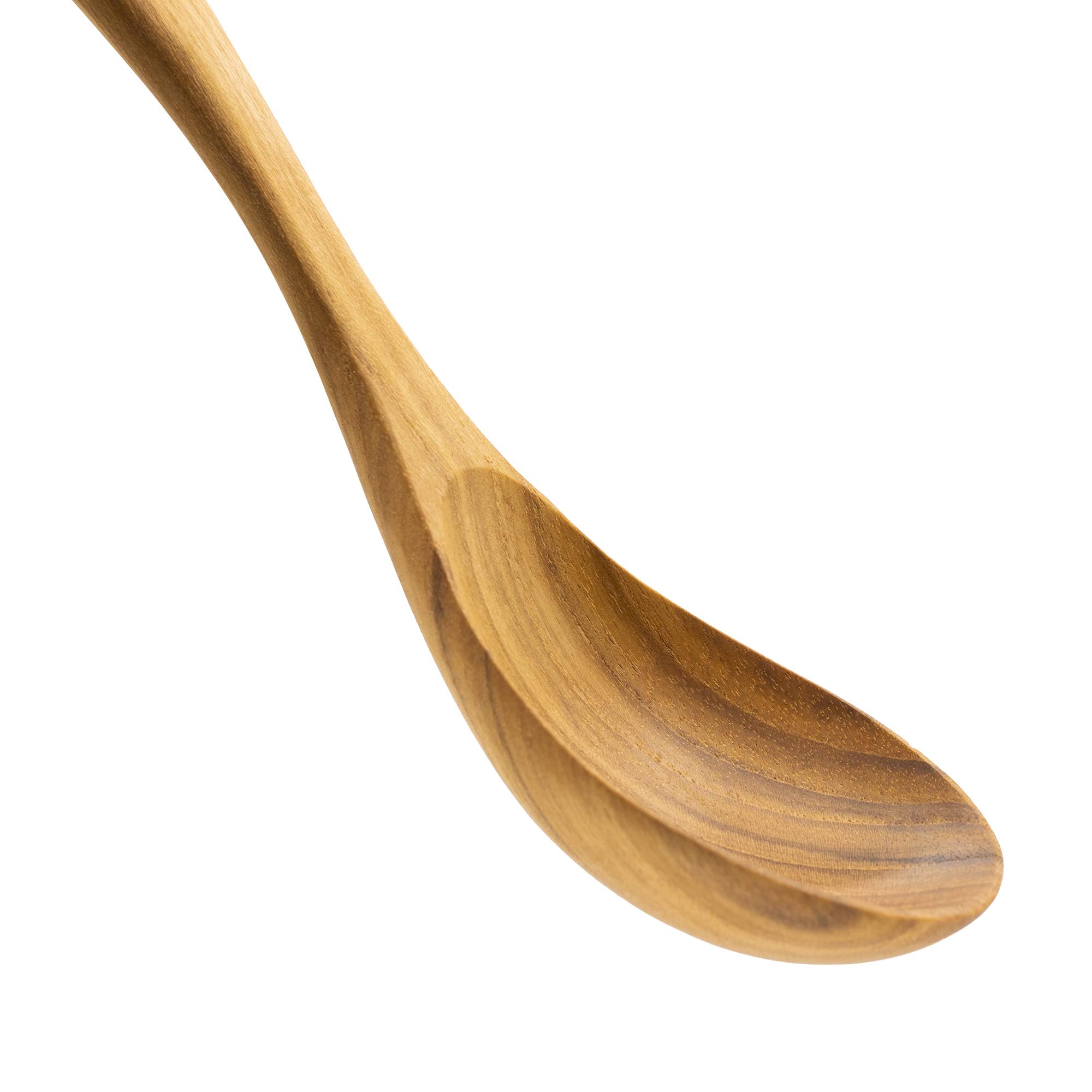 FAAY - Teak Soup Spoons, Chinese Style, Handcraft from High Moist-resistance Teakwood | Healthy Wooden Spoon, Cutlery, Flatware