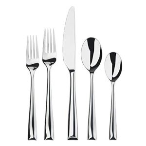 gourmet settings 20-piece silverware soprano collection polished stainless steel flatware sets, service for 4, kitchen cutlery utensil knife/fork/spoons, dishwasher safe