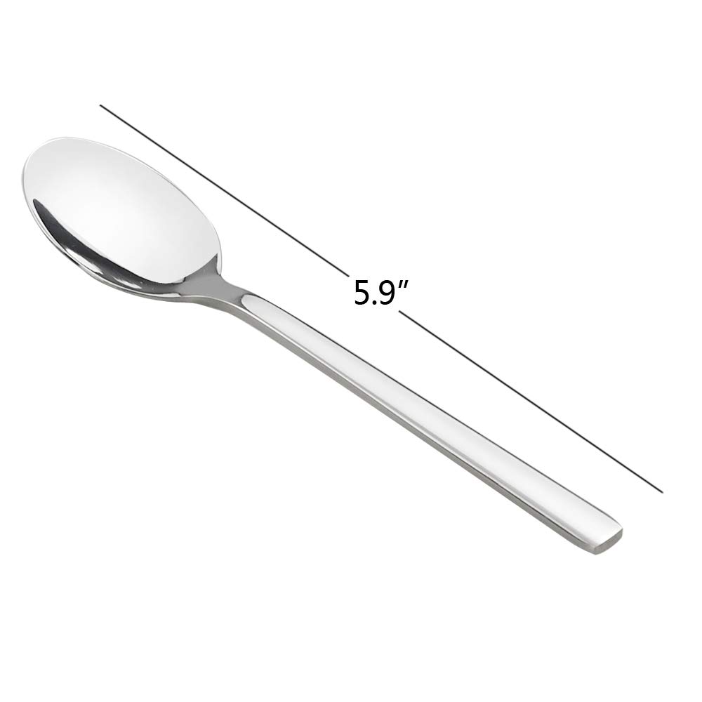 Doryh 12-Piece Stainless Steel Teaspoons, Small Dessert Spoon, Children Spoons