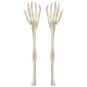 amscan boneyard serving skeleton hands | food table decorations for halloween party | haunted house cemetery, salad tongs