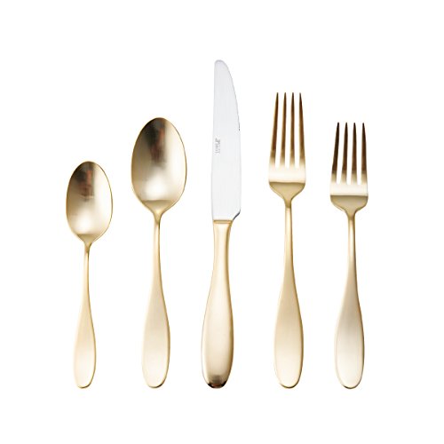 Towle Living 20-Piece Ashwell Gold Forged Stainless Steel Flatware Set, Service of 4