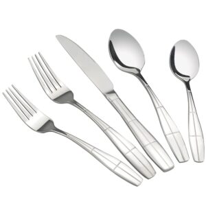 eagrye 30-piece flatware set, stainless steel silverware, service for 6