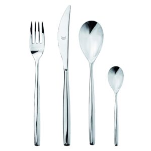 mepra stiria stainless steel cutlery set for 6, 24 pieces, spoons, forks and knives, silver