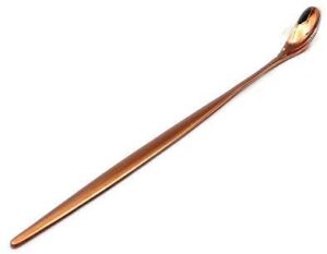 pure copper stirring spoon, copper tableware, bar spoon, 10 inch, pure copper, heavy gauge, hand forged (copper)