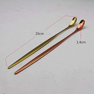 Pure Copper Stirring Spoon, Copper Tableware, Bar Spoon, 10 inch, Pure Copper, Heavy Gauge, Hand Forged (Copper)