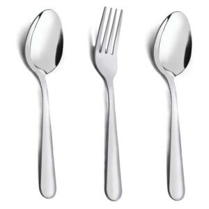 unokit 48-piece forks and spoons set, contain 36 spoons and 12 forks, mirror polished, spoons and forks set for restaurants/hotels/canteens/cafeteria, dishwasher safe