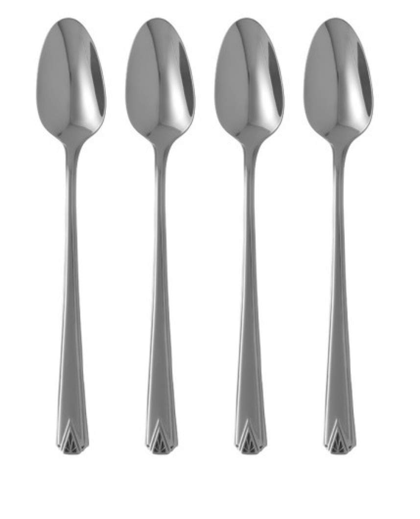 Oneida Deauvile Set of 4 Iced Tea Spoons 18/10 Stainless Steel