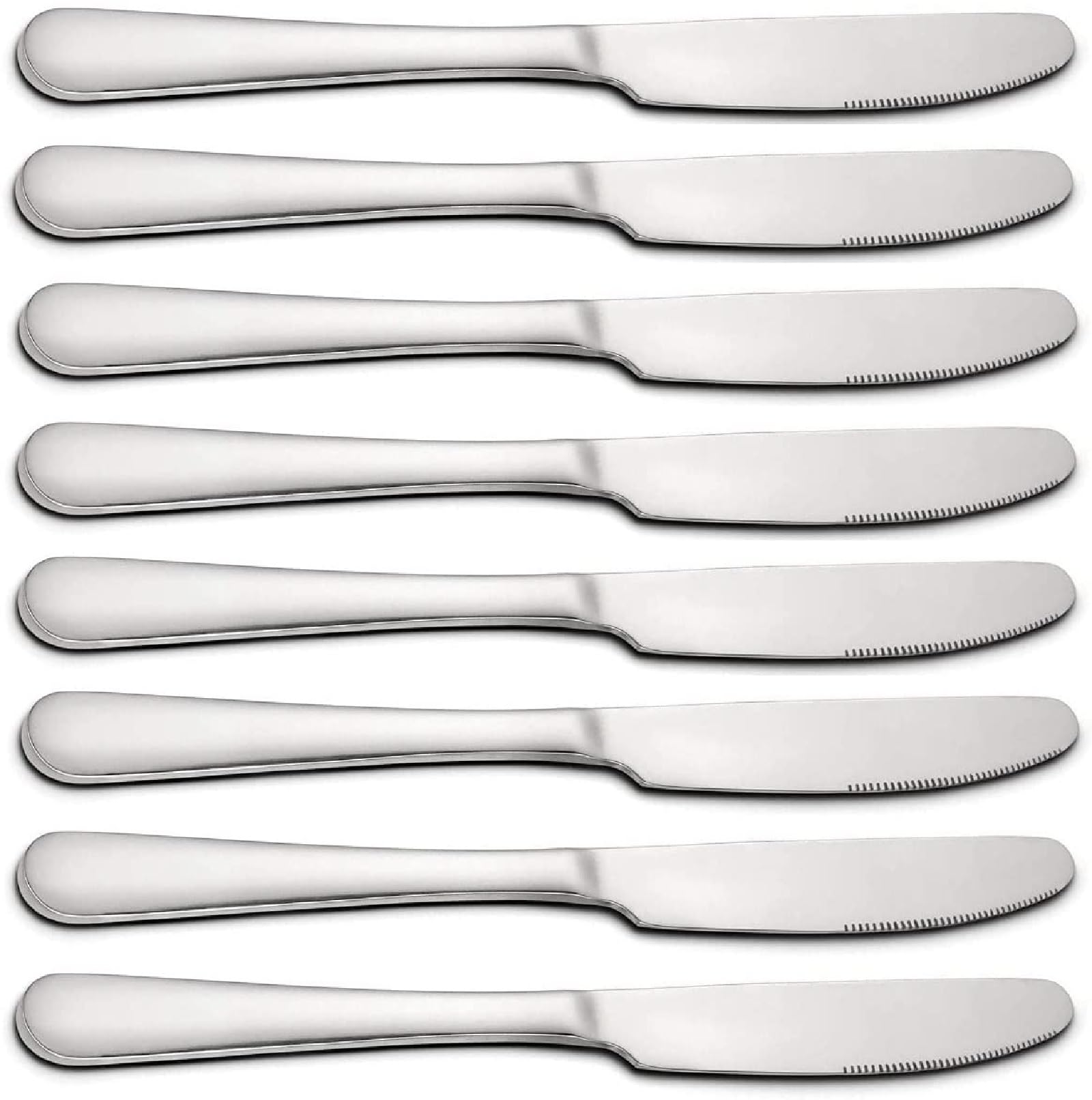 WenYing Heavy Duty Dinner Knives Set of 8 Stainless Steel Butter Knife Spreader Cheese Knife Table Knifes Silverware Butterknives, 9.05 Inch