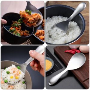 Rice Paddle Spoon Stainless Steel: 2pcs Non Stick Rice Spoon Scooper Spatula Rice Cooker Spoon Serving Spoon Rice Spatula for Rice