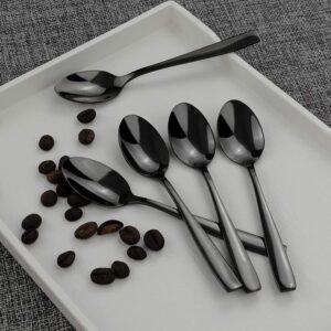 Teyyvn 8-Pack Black Stainless Steel Coffee Spoons, Demitasse Espresso Spoons Set