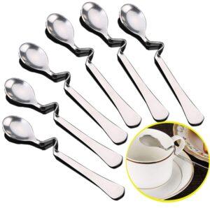 6 sets of stainless steel mini coffee spoons mixing spoons cake dessert spoons horizontal hanging spoons