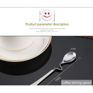 6 Sets of Stainless Steel Mini Coffee Spoons Mixing Spoons Cake Dessert Spoons Horizontal Hanging Spoons