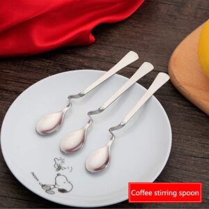 6 Sets of Stainless Steel Mini Coffee Spoons Mixing Spoons Cake Dessert Spoons Horizontal Hanging Spoons