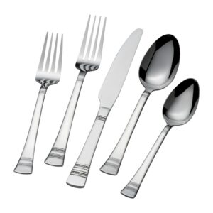 international silver kensington 20-piece stainless steel flatware set, service for 4