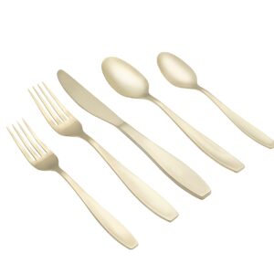 CAMBRIDGE Silversmiths January Champagne Satin 20-Piece Flatware Set, Service for 4