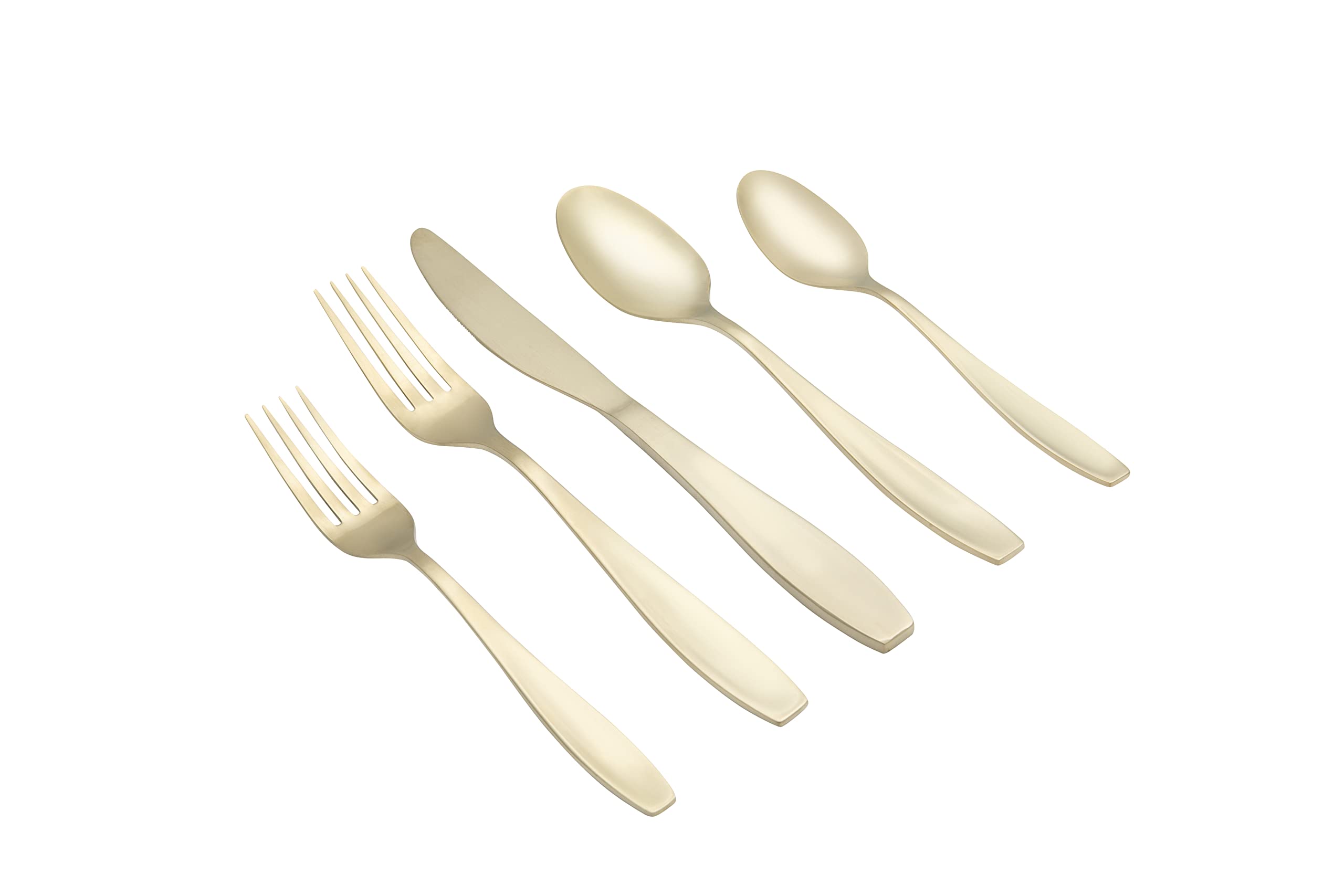 CAMBRIDGE Silversmiths January Champagne Satin 20-Piece Flatware Set, Service for 4