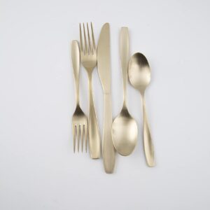 CAMBRIDGE Silversmiths January Champagne Satin 20-Piece Flatware Set, Service for 4