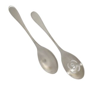 Knork Original Forged, Matte XL Serving Spoon, Extra Large 2 Piece Set, Silver