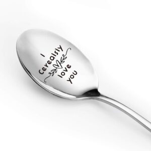 i cerealsly love you spoon engraved stainless steel funny cereal spoon for cereal lover, girlfriend,wife,husband,boyfriend,fiancé,fiancée - perfect birthday,valentine,anniversary,christmas gifts
