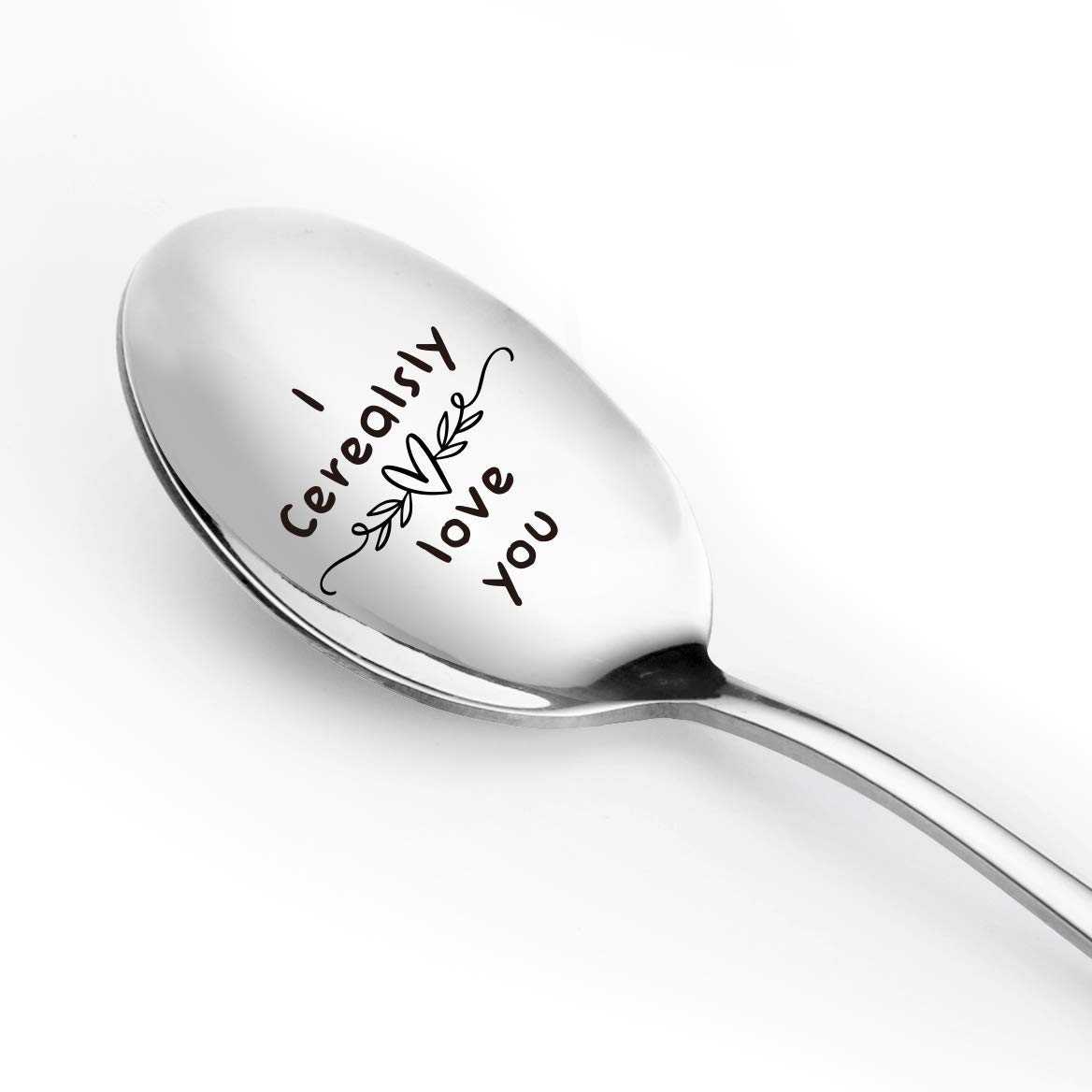 I Cerealsly Love You Spoon Engraved Stainless Steel Funny Cereal Spoon for Cereal Lover, Girlfriend,Wife,Husband,Boyfriend,Fiancé,Fiancée - Perfect Birthday,Valentine,Anniversary,Christmas Gifts