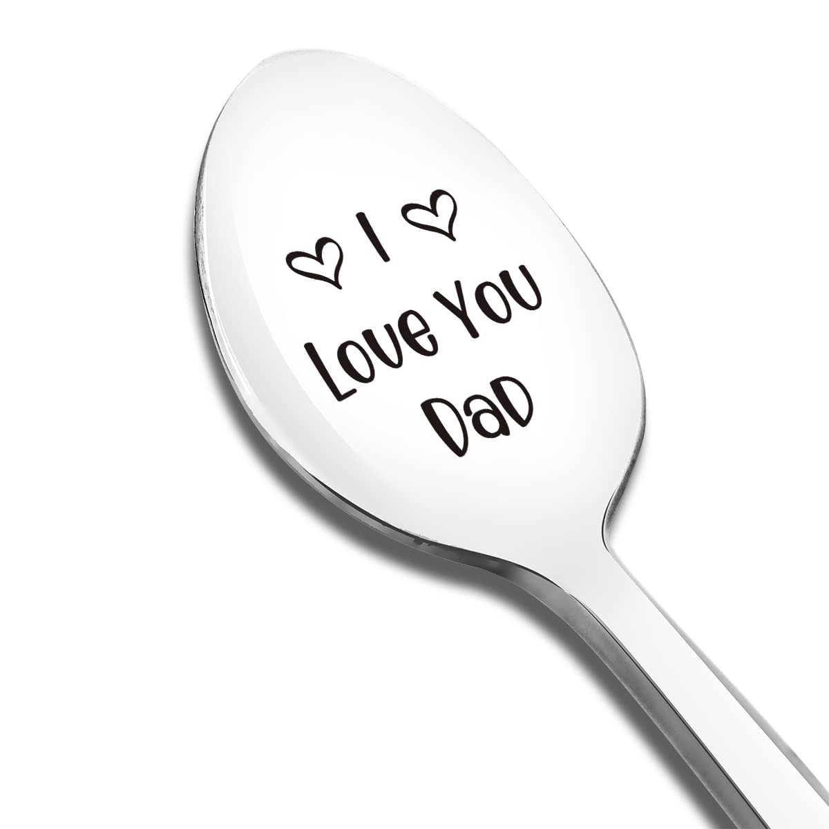 I Love You Dad Spoon Engraved Funny Gift for Father, Ice Cream Tea Coffee Cereal Lover Spoon Best Dad Thanksgiving Christmas Birthday Gifts